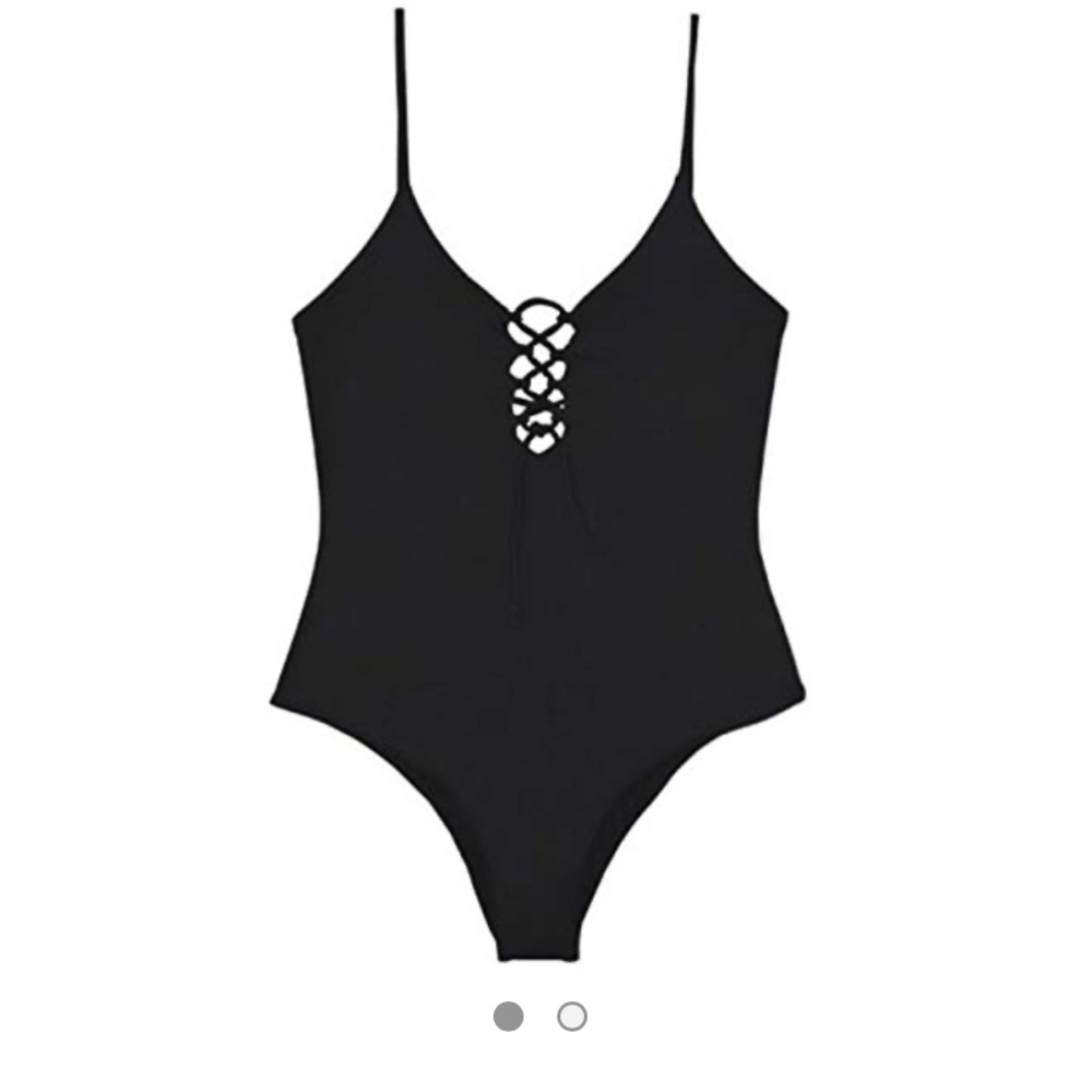 NWT Maylana Black Swimwear Macrame Backless 1Piece